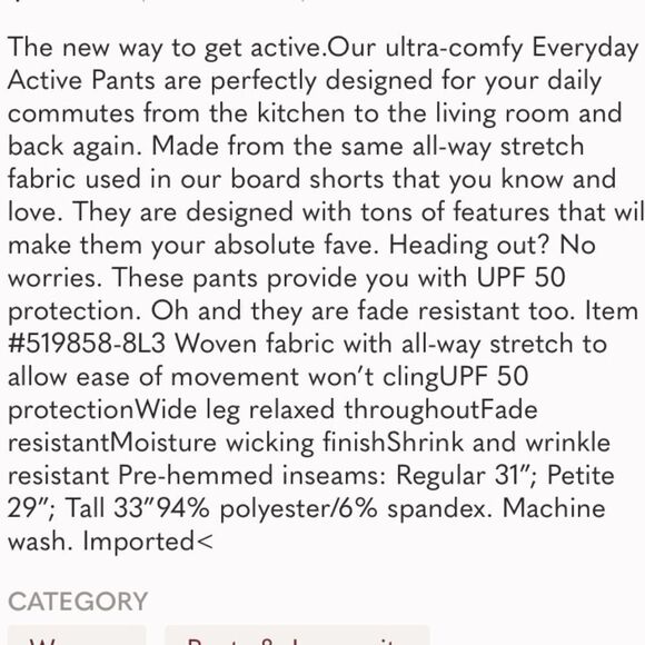 Land’s End Plus Size quick dry rash guard coverup full length pant Various size - Picture 2 of 2